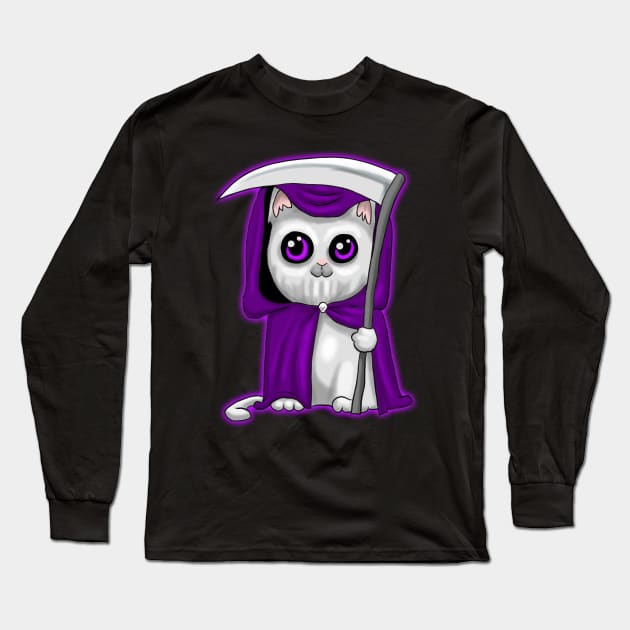 Death Kitten Long Sleeve T-Shirt by liquidruby